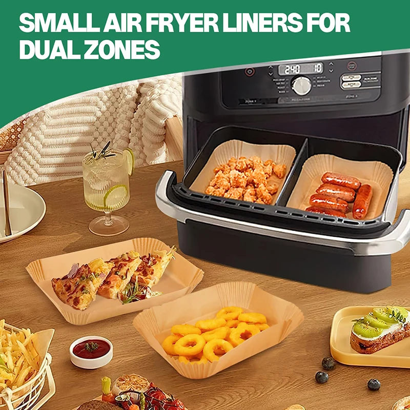 Large Disposable Air Fryer Paper Non-Stick Rectangle Airfryer Baking Liners Oilproof Oven Mat for Ninja Foodi Dualzone Basket