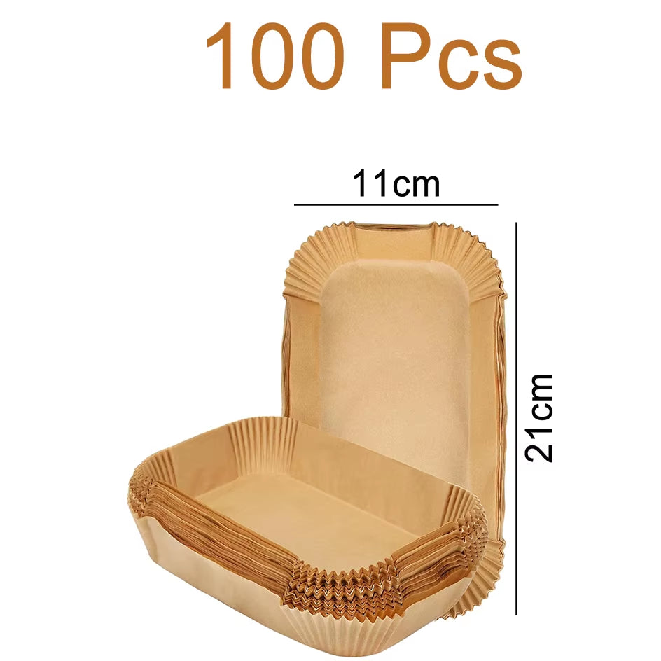 Large Disposable Air Fryer Paper Non-Stick Rectangle Airfryer Baking Liners Oilproof Oven Mat for Ninja Foodi Dualzone Basket