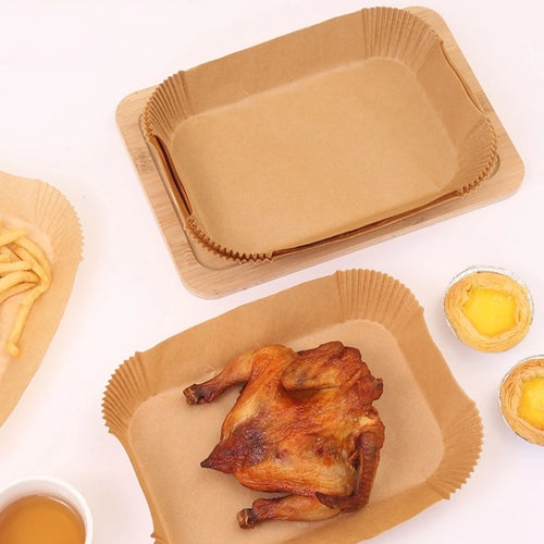 50/100/150Pcs Air Fryer Disposable Paper Liner Rectangle, 8.6X 5.5'' Non-Stick Parchment Liner Cooking Paper in Bags