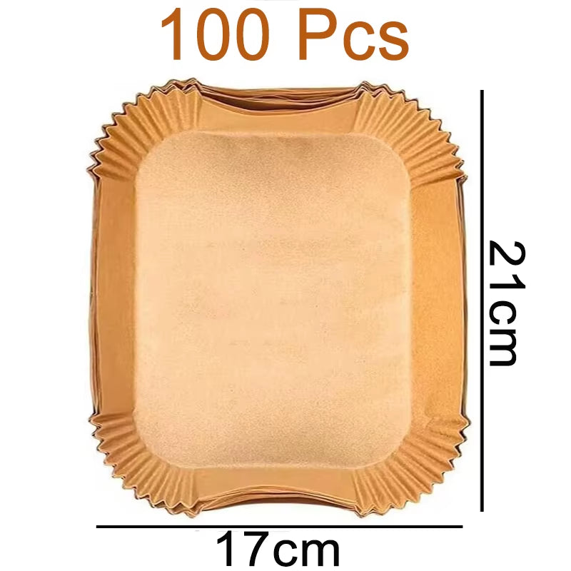 Large Disposable Air Fryer Paper Non-Stick Rectangle Airfryer Baking Liners Oilproof Oven Mat for Ninja Foodi Dualzone Basket