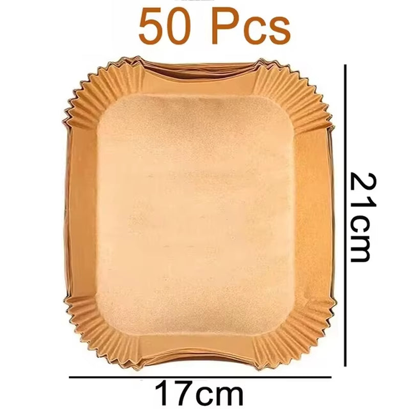 Large Disposable Air Fryer Paper Non-Stick Rectangle Airfryer Baking Liners Oilproof Oven Mat for Ninja Foodi Dualzone Basket
