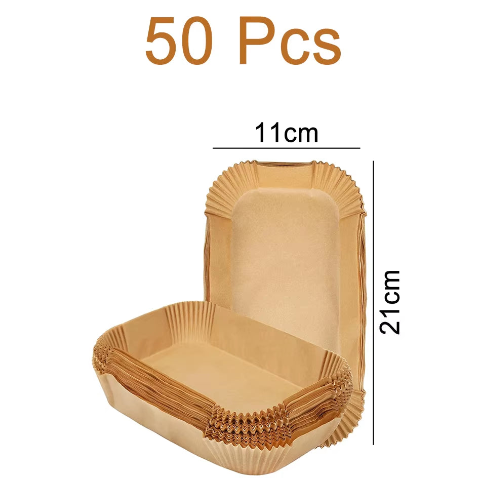 Large Disposable Air Fryer Paper Non-Stick Rectangle Airfryer Baking Liners Oilproof Oven Mat for Ninja Foodi Dualzone Basket